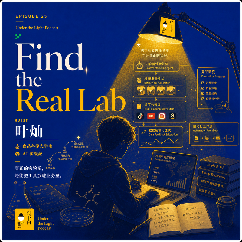 25. 叶灿:食品专业大学生,也能获得黑客松一等奖,成为跨境电商AI产品经理? Episode cover
