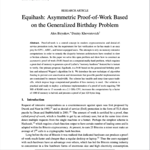 【第388期】(Ledger)硬刚ASIC:深度解析Equihash如何用“内存困难”和“非对称性”对抗比特币挖矿中心化