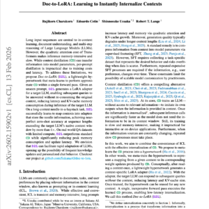 【第560期】Doc-to-LoRA：学习即时将上下文内化为模型参数