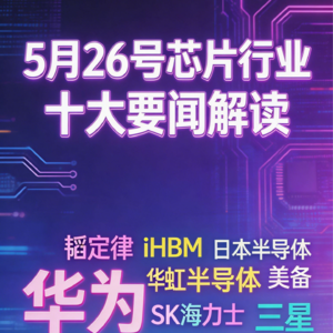 华为τ定律引爆半导体股！芯片行业十大要闻解读 (0526)