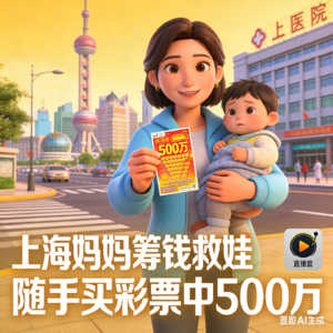 上海一妈妈筹钱为娃治病，随手买彩票意外中 500 万