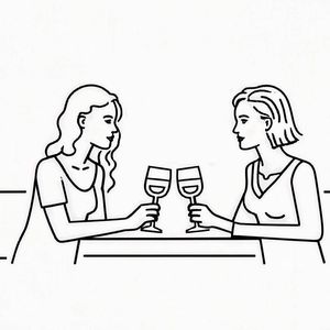 上桌吃饭的姑娘们