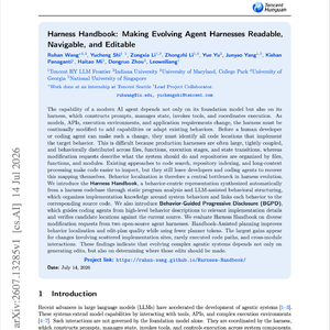 【第715期】Harness Handbook:AI智能体框架行为化表征指南