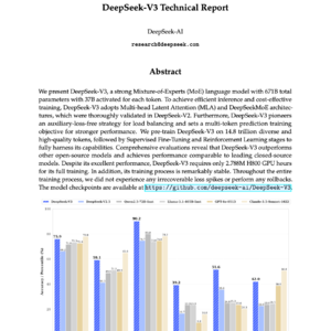 【第114期】DeepSeek V3技术报告