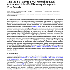 【第292期】（中文）AI Scientist-v2：代理树搜索自动化科学发现