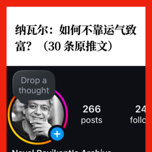 纳瓦尔：如何不靠运气致富？（30 条原推文）