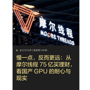 慢即是远：摩尔线程75亿理财与国产GPU现实