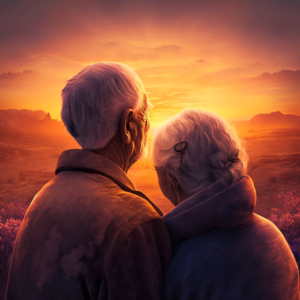 👄若问爱情是何物？七老八十看日落