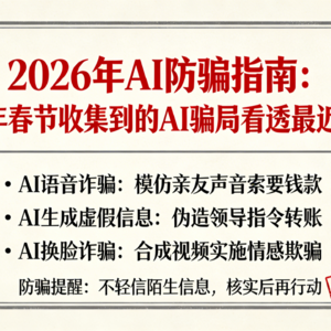 2026年AI防骗指南：从马年春节收集到的AI骗局看透最近骗局！