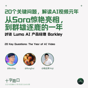 20个问题，解读AI视频元年｜对谈 Luma AI 产品经理 Barkley：从 Sora 惊艳亮相到群雄逐鹿的一年