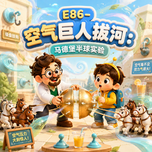 E86-空气巨人拔河:马德堡半球实验|物理