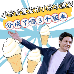 小米食堂发布小米冰激凌,分标准版、Pro版、Max版!雷总把性价比刻进员工的三餐