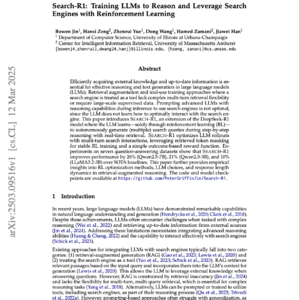【第263期】SEARCH-R1: RL for Reasoning and Search in LLMs