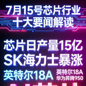阿斯麦业绩暴涨！芯片行业十大要闻解读 (0715)