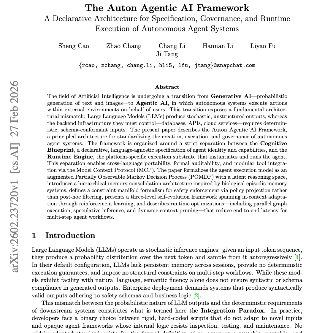 【第568期】Auton Agentic AI Framework：规范化自主智能体架构与治理