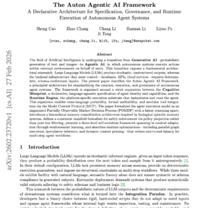 【第568期】Auton Agentic AI Framework:规范化自主智能体架构与治理