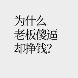 No.13 【反常识解密】为什么老板那么傻叉却那么赚钱？