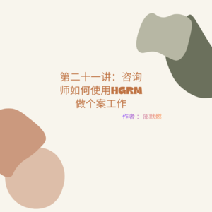 第二十一讲:咨询师如何使用HGRM做个案工作