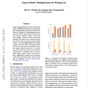 【第254期】Thinking Faster by Drafting Less: Chain of Draft