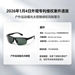 又一轮专利严查! 偏光太阳镜卖家警惕中招