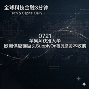 0721 苹果AI获准入华 欧洲供应链巨头SupplyOn被贝恩资本收购