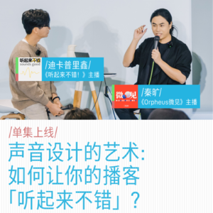 声音设计的艺术：如何让你的播客「听起来不错」？｜迪卡普里鑫&秦旷