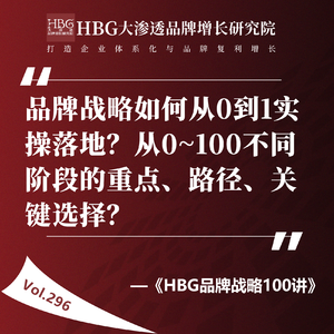 Vol.296 品牌战略如何从0到1实操落地？从0~100不同阶段的重点、路径、关键选择？|HBG品牌战略100讲
